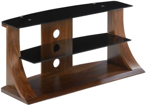 Image of Jual Curve - Curved Walnut And Black Tv Stand For Up To 37 Inch Tvs