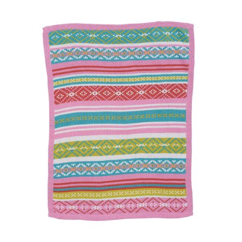 Image of Mothercare Pink Aztec Knitted Blanket