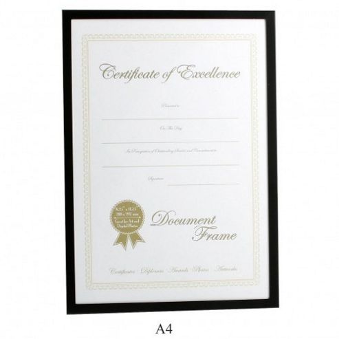 Image of Lamboro Deluxe Certificate Photo Frame - Black