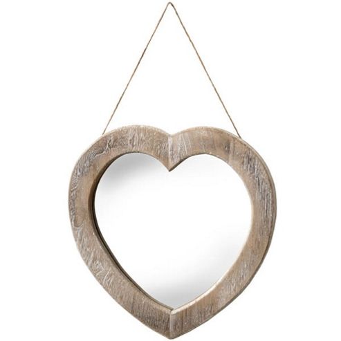Image of Heart - Driftwood Hanging Decorative Mirror - Natural