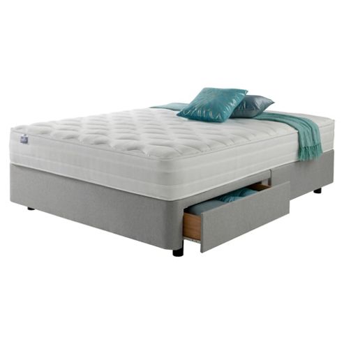 Image of Silentnight Mirapocket 1200 Ortho Memory 2 Drawer Super King Divan Light Grey No Headboard