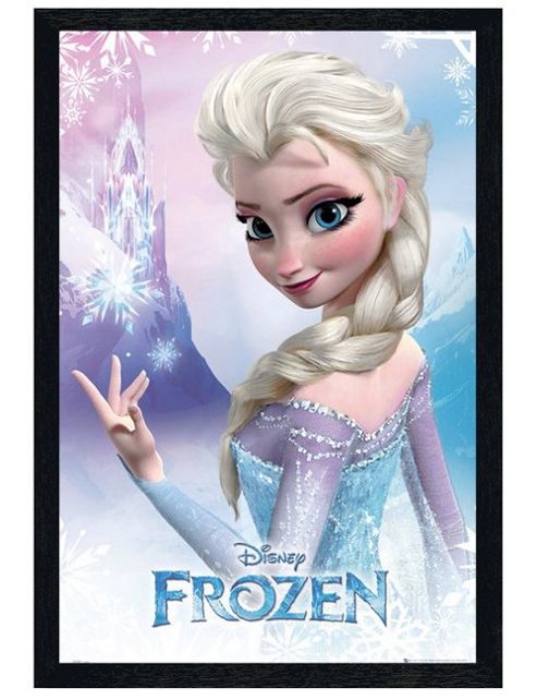 Image of Black Wooden Framed Disney's Frozen Elsa Poster