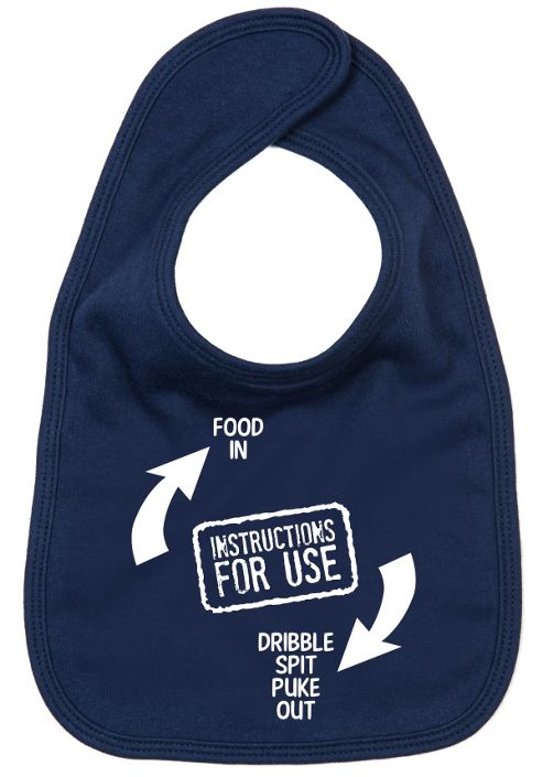 Image of Dirty Fingers Instructions For Use Baby Bib Navy