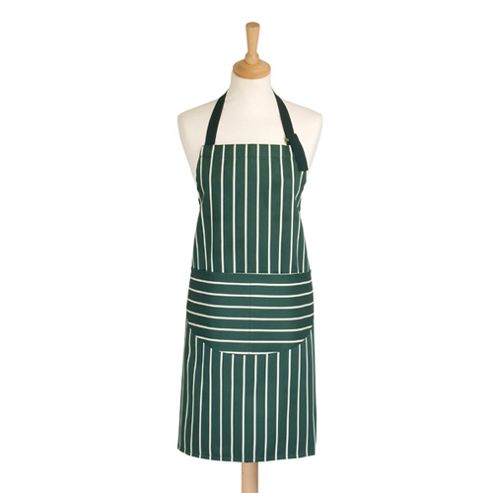 Image of Rushbrookes Butchers Stripe Adult Apron, Green