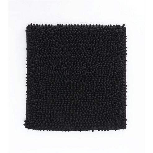 Image of Catherine Lansfield Microfibre Chenille Shower Mat - Black