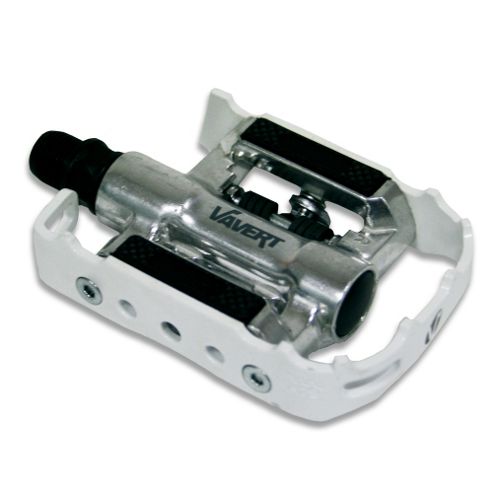 Image of Vavert Combination Pedal 9/16 Thread Cr-mo Axle - Silver/white 372g P/pair