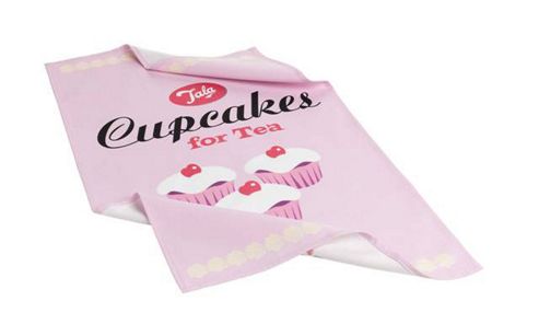 Image of Tala Retro Cupcakes For Tea Design Tea Towel