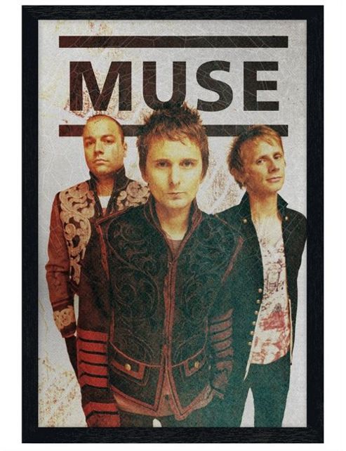 Image of Black Wooden Framed English Rock Band Muse Poster