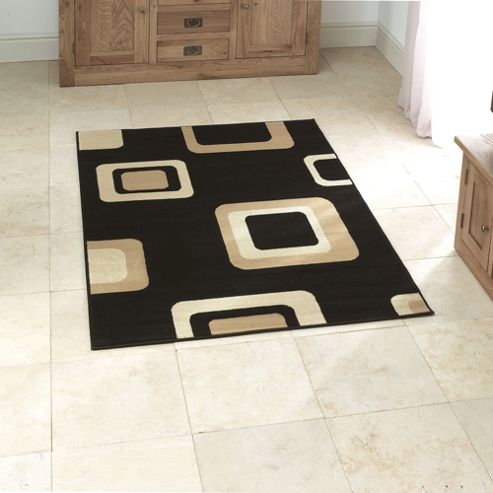 Image of Think Rugs Diamond Black Budget Rug - Runner 67 Cm X 225 Cm (2 Ft 2 In X 7 Ft 5 In)