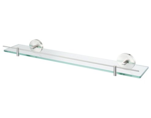 Image of Haceka Pro 2500 60cm Glass Shelf In Brushed Silver