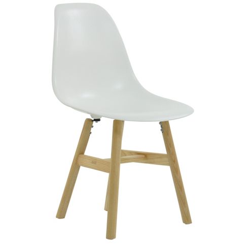 Image of Frw Dining Chair White Natural Leg