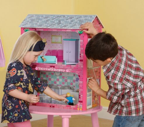 Image of Plum Camden Court Children's Wooden Dolls House With Accessories