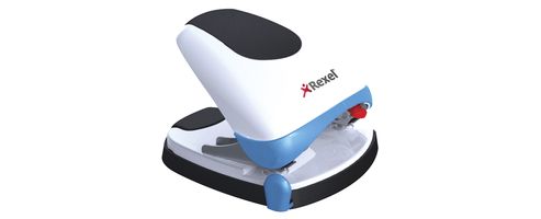Image of Rexel Easy Touch Hole Punch 30 Sheet Capacity White/blue 2102576