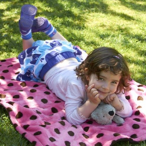 Image of Buggy Snuggle Fur Cot Blanket (dotty Pink)