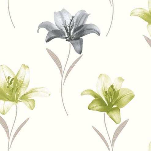 Image of Muriva Lillia Wallpaper - Green