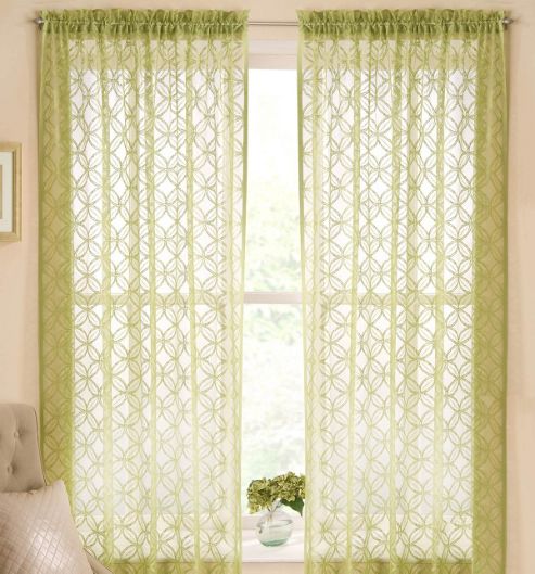 Image of Phoenix Rod Pocket Voile Panel - Green