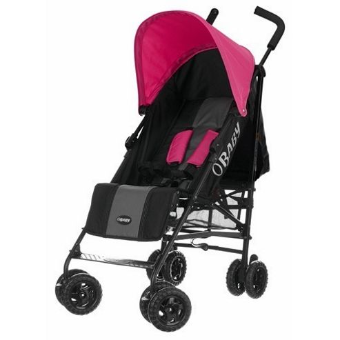 Image of Obaby Atlas Stroller (grey Stripe/pink)