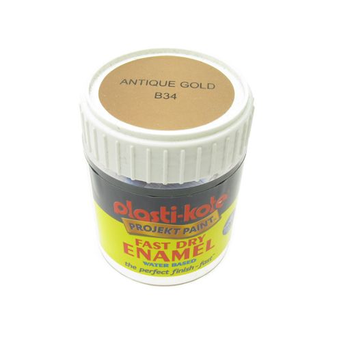 Image of Plasti-kote Brush On Water Based Enamel - Antique Gold 59ml