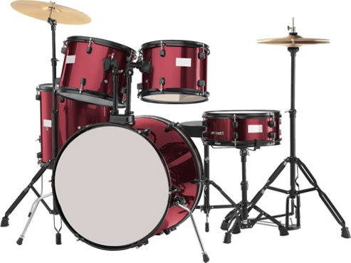 Image of Rocket 5 Piece Rock 22in Drum Kit Wine Red