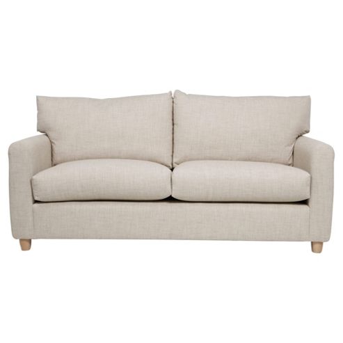 Image of Boston Large 3 Seater Felt Effect Sofa, Oatmeal