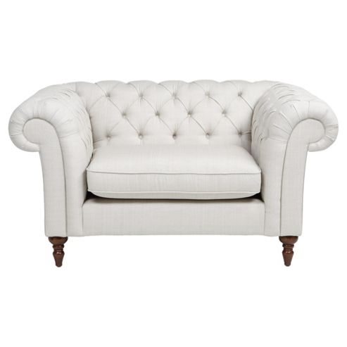 Image of Chesterfield Loveseat Textured Weave Linen