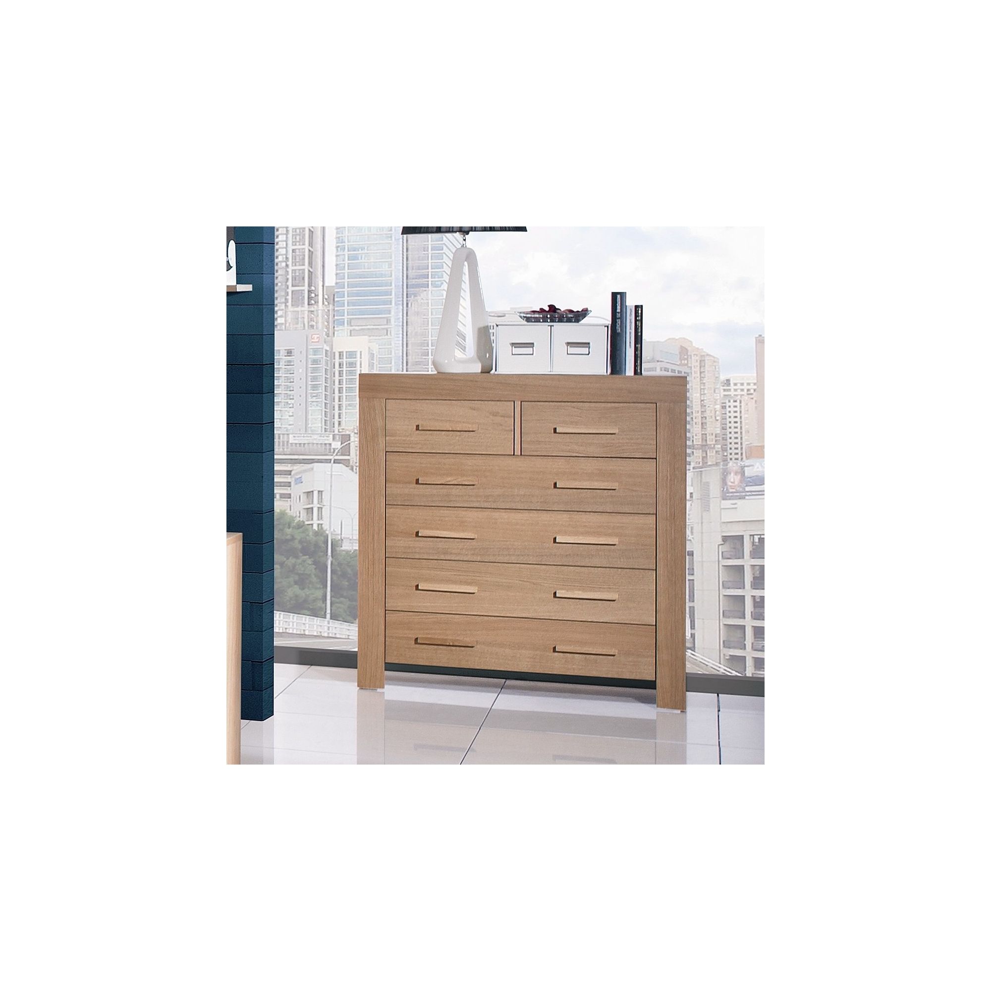 Urbane Designs Jive 4 + 2 Drawer Chest in Oak at Tesco Direct