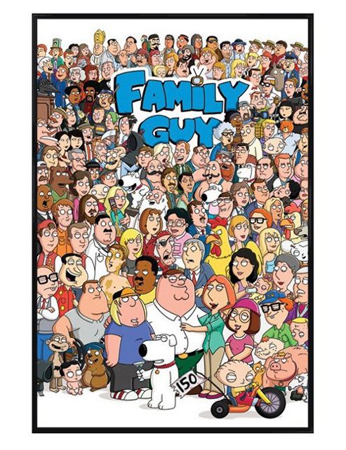Image of Family Guy Gloss Black Framed Character Compilation Poster