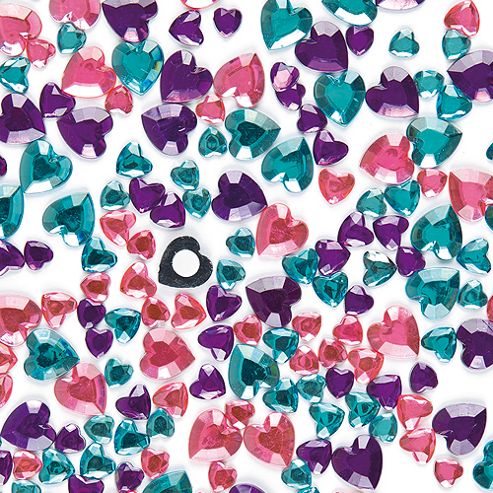 Image of Heart Self-adhesive Acrylic Craft Jewels (pack Of 200)