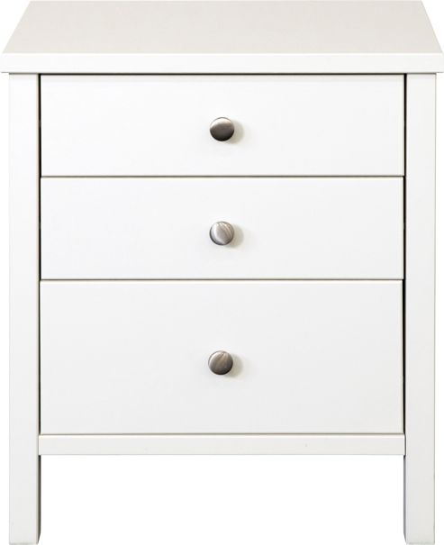 Image of Home Essence Talmo 3 Drawer Bedside In White