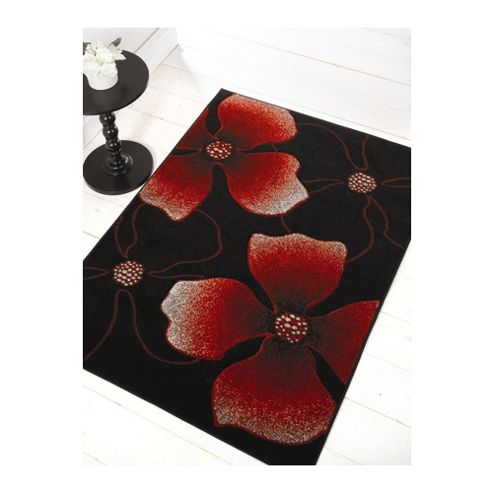 Image of Orleans Jasmine Red/black 80x150 Cm Rug