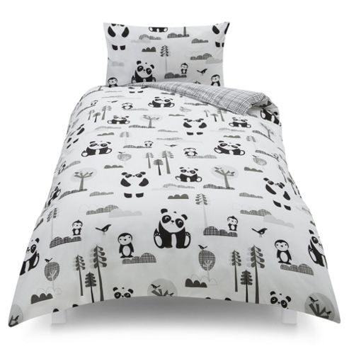 Image of Panda And Penguin Single Duvet Set