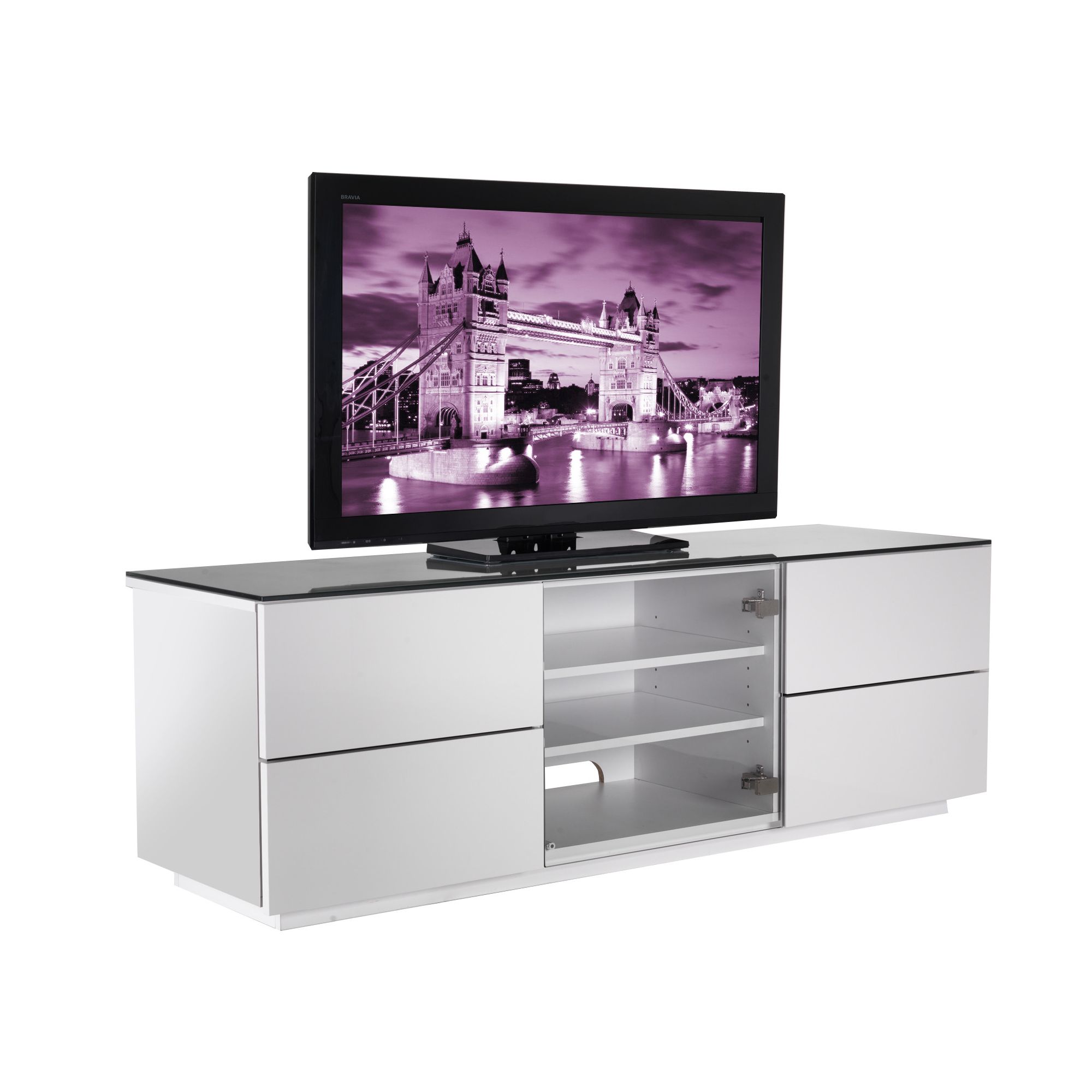 UK-CF City Scape London TV Stand - White at Tesco Direct