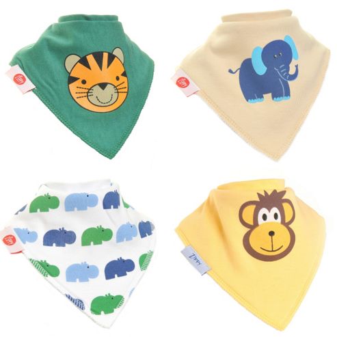 Image of Zippy Animal Magic Bandana Dribble Bibs, 4 Pack, One Size