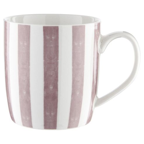 Image of Tesco Pink Stripe Barrel Mug Single