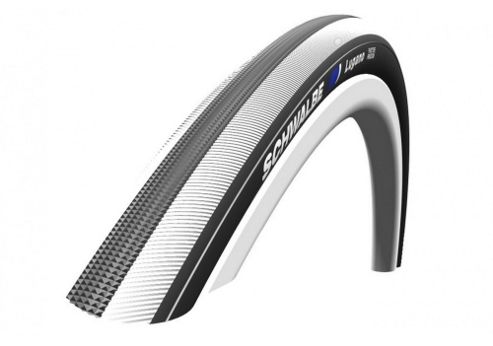 Image of Schwalbe Lugano Tyre: 700c X 23mm White Stripes Folding. Hs 384, 23-622, Active Line, Kevlar Guard