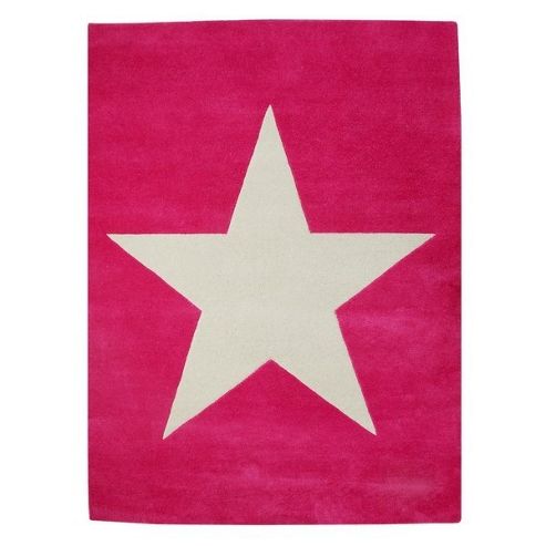 Image of Lorena Canals Star Fuschia Children's Rug - 140 Cm W X 200 Cm D (4 Ft 9 In X 6 Ft 6.5 In)