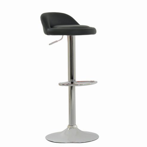 Image of Tempo Black Faux Leather Bar Stool
