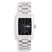 "Cross Manhattan Men's rectangle, all Stainless Steel/black face watch"