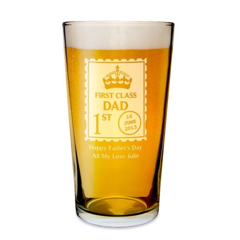 Image of Personalised First Class Pint Glass