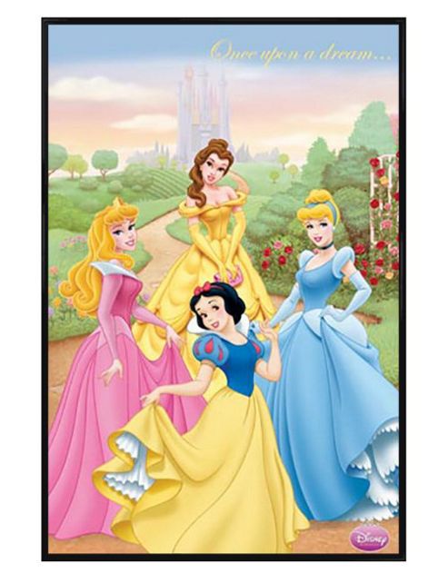 Image of Disney Princesses Gloss Black Framed Once Upon A Dream Poster