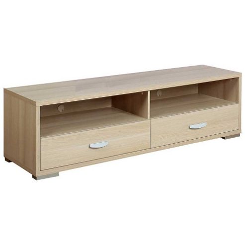 Image of Ultimum Claire Low Wide 2 Drawer Beech Tv Stand