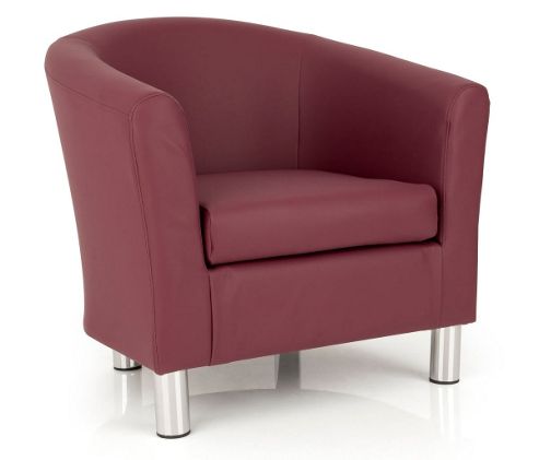Image of Ultimum Lifestyle Dawlish Faux Leather Tub Chair - Plum