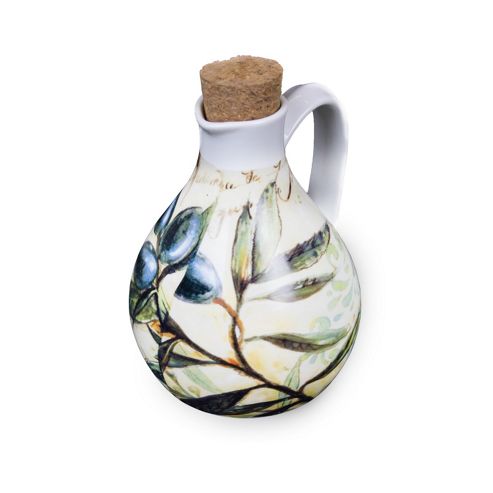 Image of Toscana Harvest Ceramic Large Olive Oil Bottle With Cork Stopper By Occasion