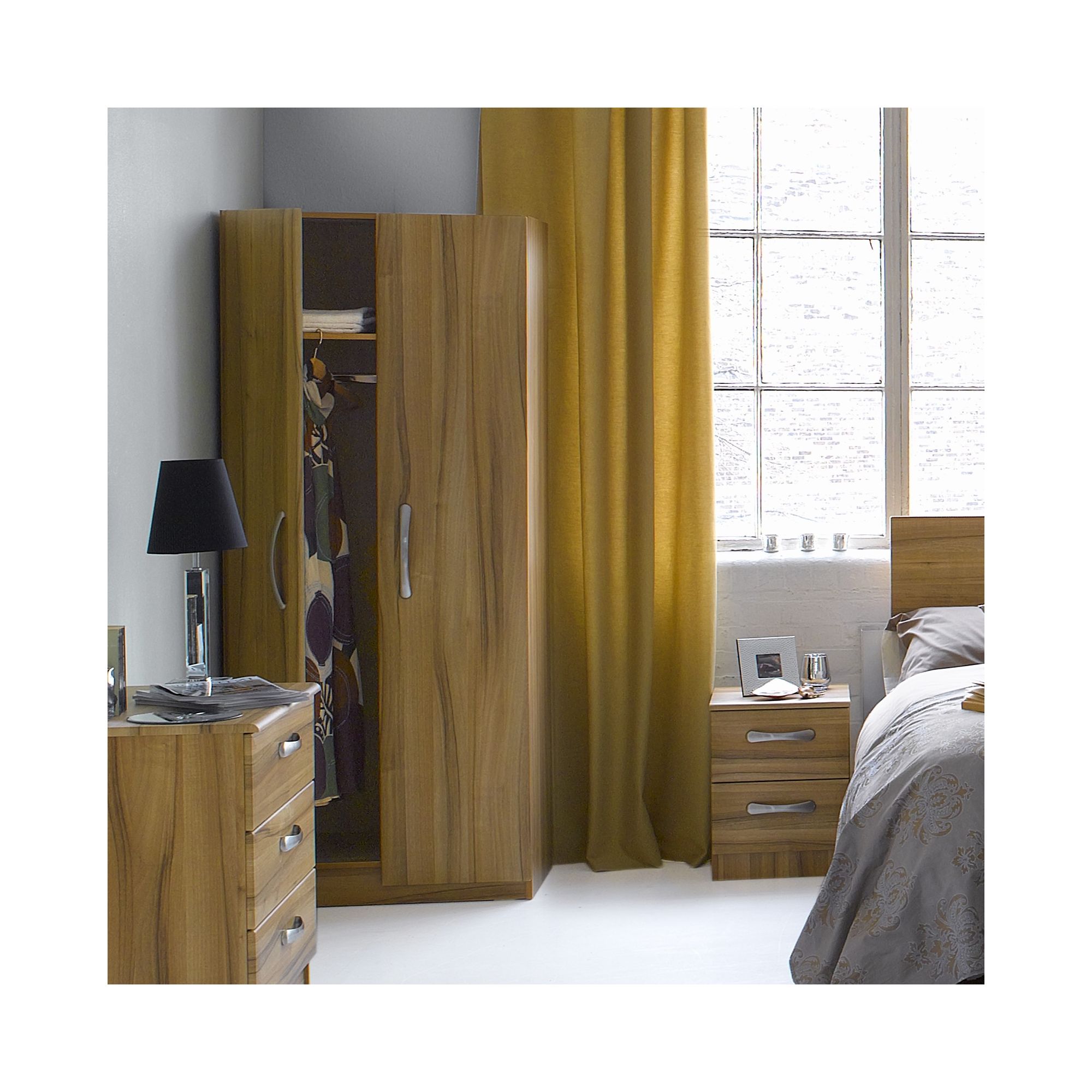 Alto Furniture Visualise Tipolo Two Door Wardrobe in Golden Walnut at Tesco Direct