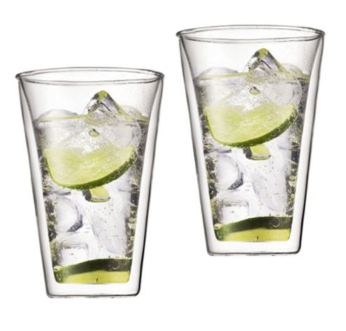 Image of Bodum Canteen Double Wall 13.5oz Glass Mugs, Set Of 2