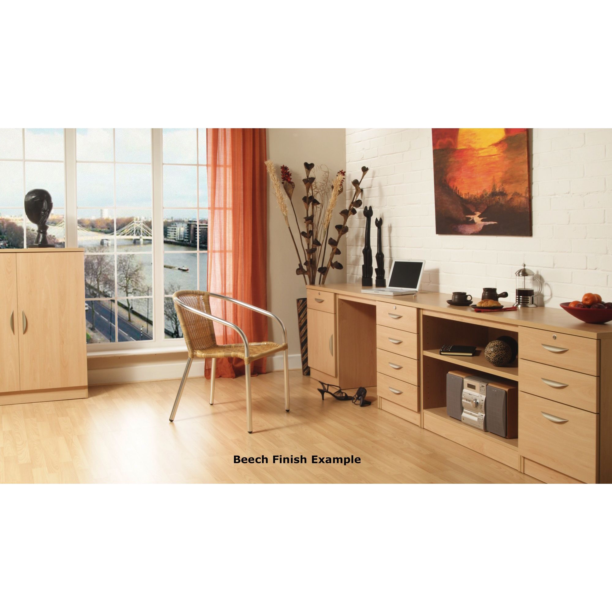 Enduro Four Drawer Wooden Pedestal - Beech at Tescos Direct