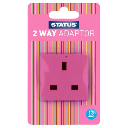 Image of 2 Way - Non-fused - Adaptor - Pink (211c) - Status - 1 Pk - Blister Card
