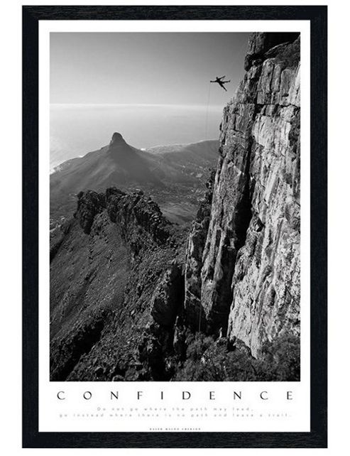 Image of Ralph Waldo Emerson Black Wooden Framed Confidence Poster
