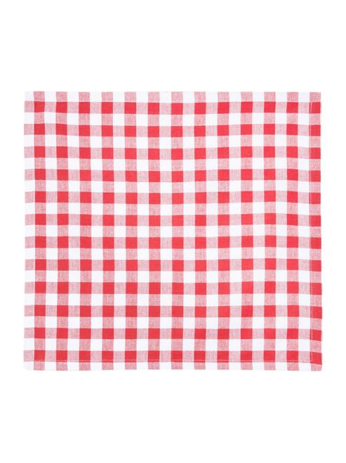 Image of Red Check Napkins Set Of 4