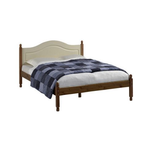 Image of Home Essence Balham Bed Frame - Single - Stained Lacquer / Cream